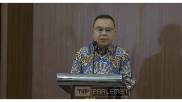 KETAHANAN ENERGI- Wakil Ketua DPR RI Sufmi Dasco Ahmad dalam konferensi pers tentang ketahanan energi di Jakarta, Selasa, (31/3/2026).