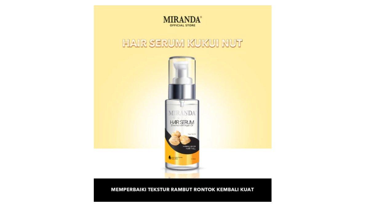 Ilustrasi Miranda Hair Serum Kukui Nut Oil untuk perawatan rambut rontok