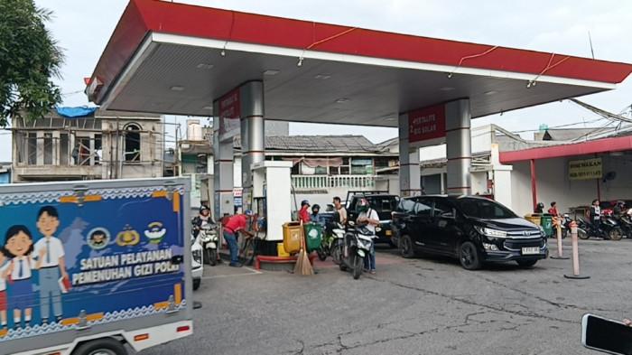 SPBU di kawasan Kelurahan Cipinang, Kecamatan Pulogadung, Jakarta Timur 