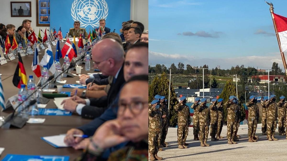 TNI GUGUR DI LEBANON - Kolase potret UNIFIL dan kontingen Indonesia di Pasukan Perdamaian PBB
