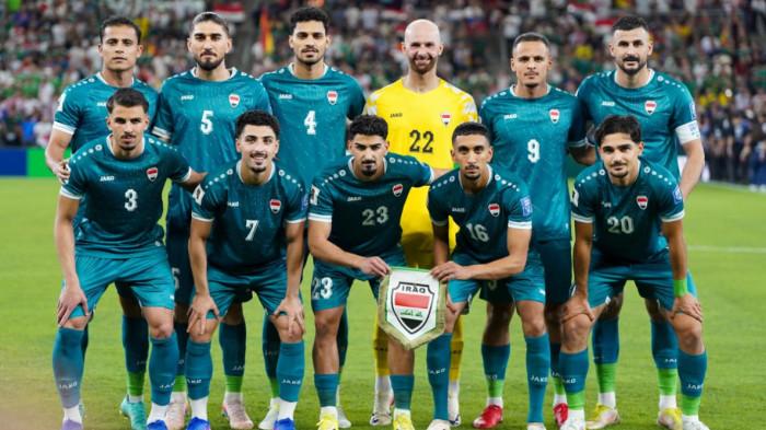 Pemain Timnas Irak melakukan foto bersama saat melawan Bolivia di Play-off Piala Dunia 2026