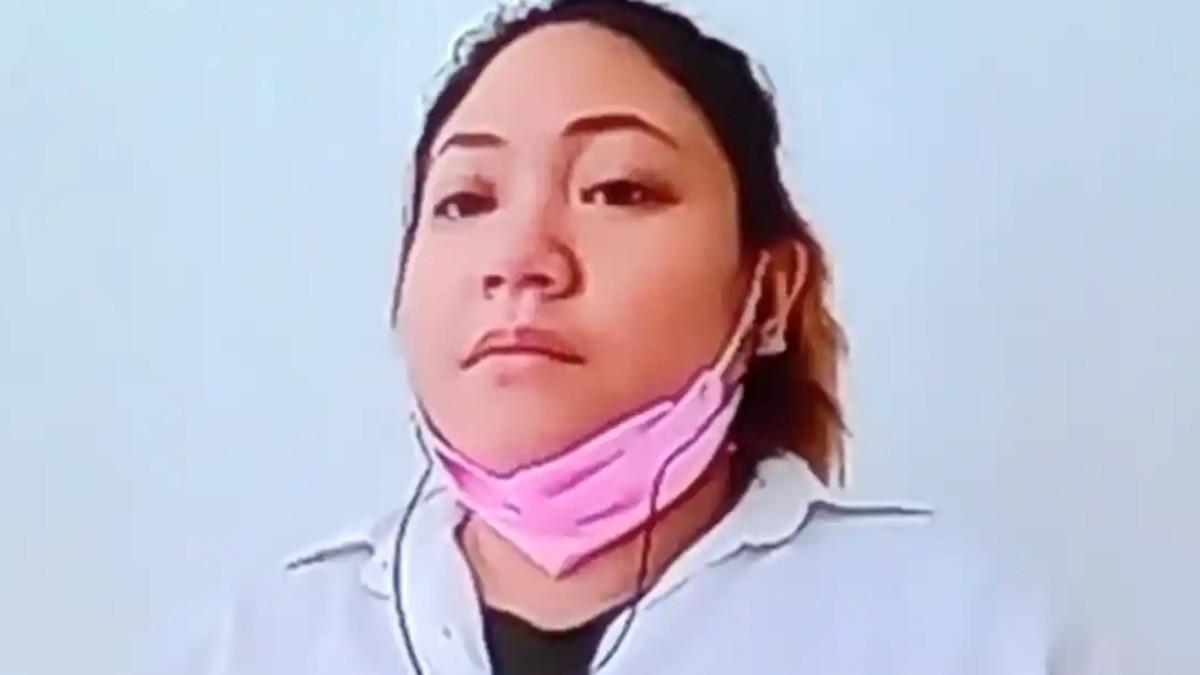 OLIVIA JANJI MENCICIL - Olivia Nathania anak Nia Daniaty saat menjalani sidang perdana perkara penipuan, penggelapan dan pemalsuan surat modus tes CPNS fiktif dari Rutan Polda Metro Jaya, Rabu (26/1/2022).