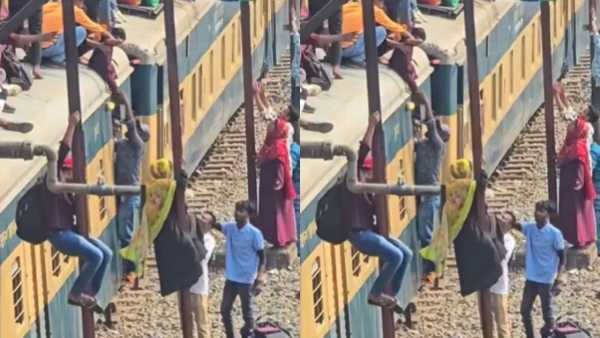 Viral Video: You will definitely be shocked to see this way of getting off the train, you will be shocked after watching the video