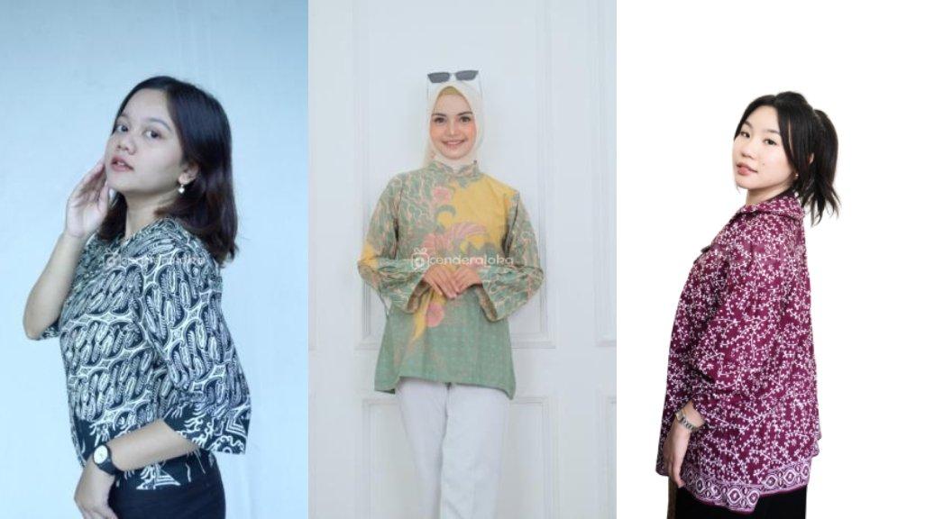 Kolase Blouse Batik Cenderaloka yang recommended untuk dipakai kerja.