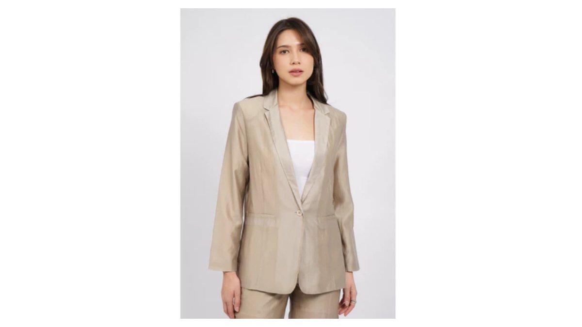Ilustrasi rekomendasi Executive Long Sleeve Sheer Blazer untuk kerja kantoran