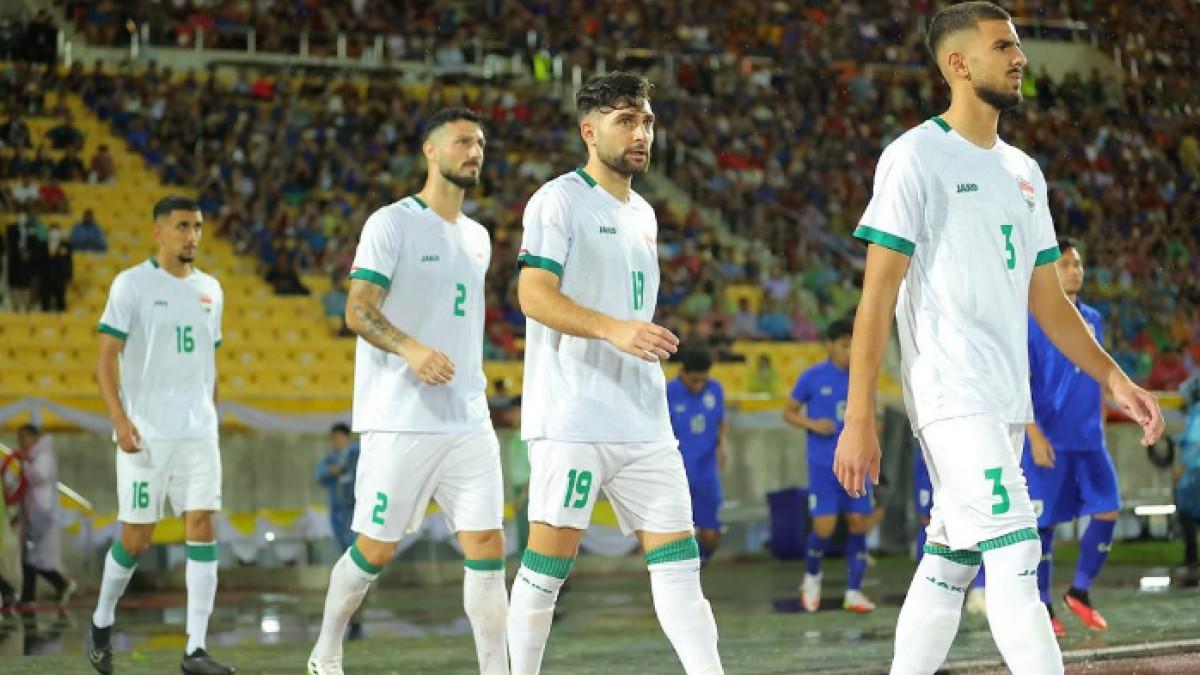 Bek asing Persib Bandung, Frans Putros saat membela Timnas Irak lawan Thailand pada King's Cup 2023