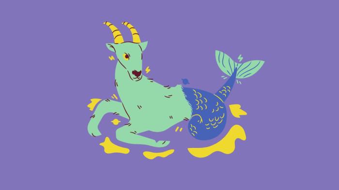 ILUSTRASI ZODIAK CAPRICORN - Lambang zodiak Capricorn yang dibuat di Canva pada Rabu (16/7/2025).