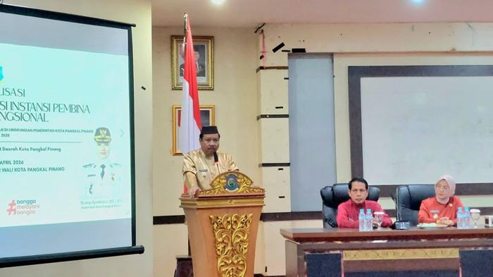 VALIDASI EVALUASI JABATAN -- Pemkot Pangkalpinang menggelar Sosialisasi Rekomendasi Instansi Pembina Jabatan Fungsional dalam rangka percepatan validasi evaluasi jabatan di lingkungan Pemkot Pangkalpinang, Kamis (2/4/2026).