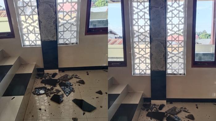 RUSAK - Bangunan Rumah Ibadah di Bitung 8 rusak akibat gempa magnitudo 7,6, Kamis (2/4/2026) pagi.