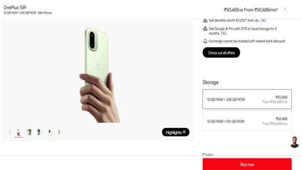 OnePlus 15r New Price
