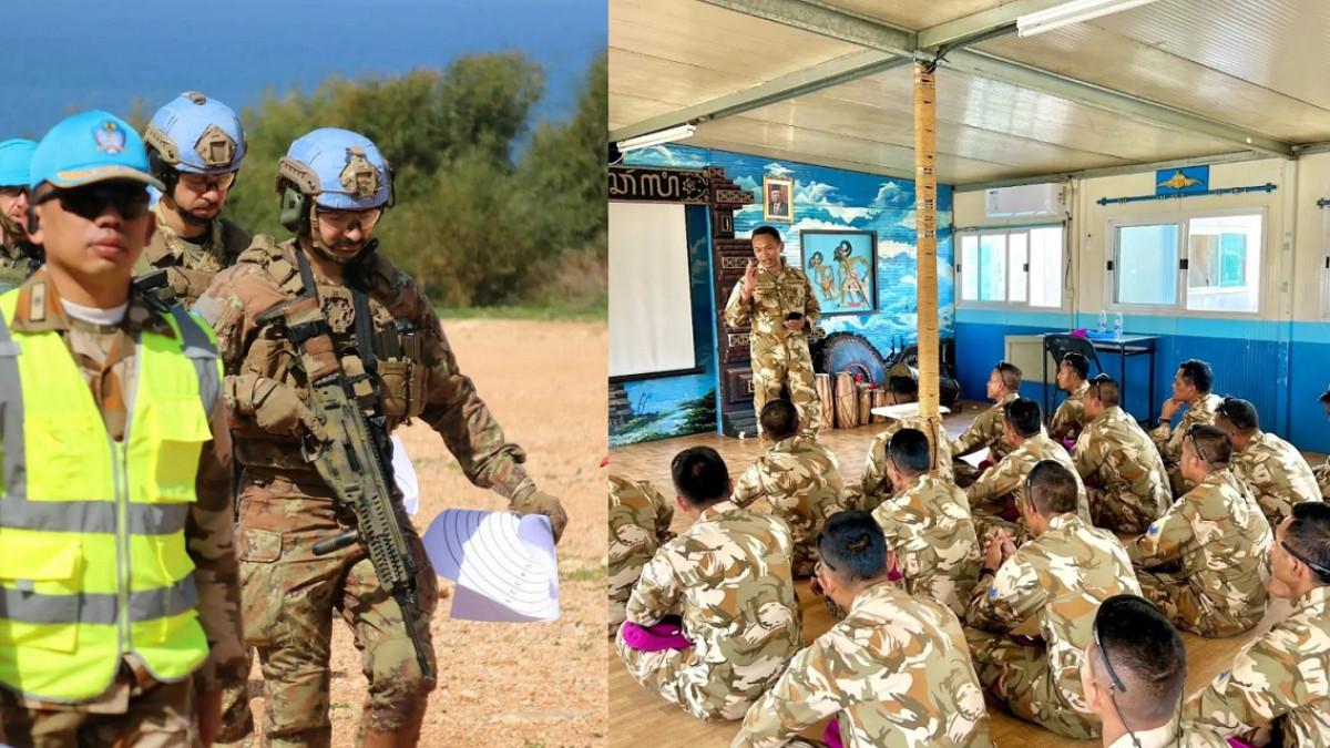 PRAJURIT TNI DI LEBANON - Kolase potret prajurit TNI yang jadi anggota Pasukan Perdamaian PBB di Lebanon
