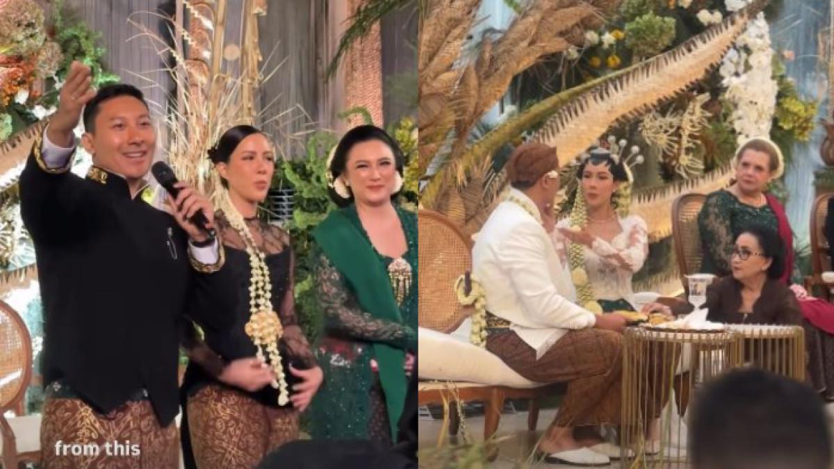 PERNIKAHAN DARMA MANGKULUHUR - Tata Cahyani di pernikahan Darma Mangkuluhur dan Patricia Schuldt, Minggu (11/1/2026).