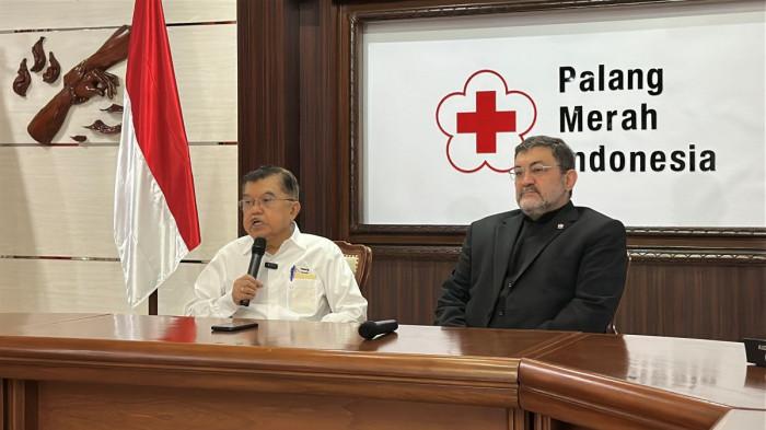 BANTUAN IRAN - Duta Besar Republik Islam Iran untuk Indonesia, Mohammad Boroujerdi bertemu dengan Ketua Umum Palang Merah Indonesia (PMI) Jusuf Kalla (JK), di Markas Pusat PMI, Jalan Gatot Subroto, Jakarta Selatan, Rabu siang (18/3/2026).