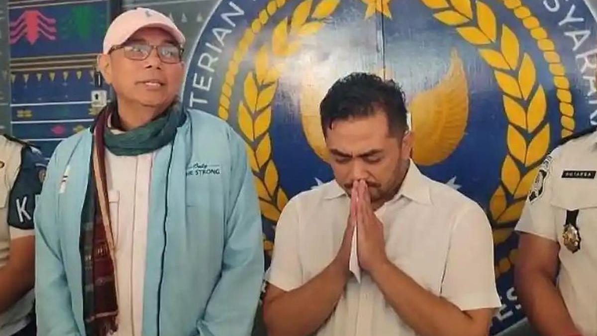 POLEMIK VIDEO DESA - Amsal Christy Sitepu, videografer yang menjadi terdakwa dalam kasus korupsi profil desa, Karo, menghirup udara bebas, Selasa (31/3/2026).