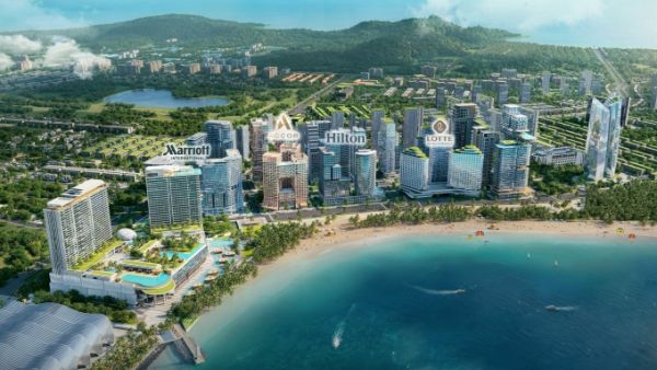 Renderings of the hotel city at Bai Dat Do (Ruby Beach) underscore its emerging role as a regional resort hub. Photo courtesy of Sun Group
