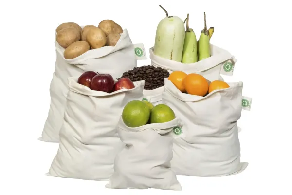 Reusable Produce Bags Cotton Washable - Organic Cotton Vegetable Bags - Cloth Bag 