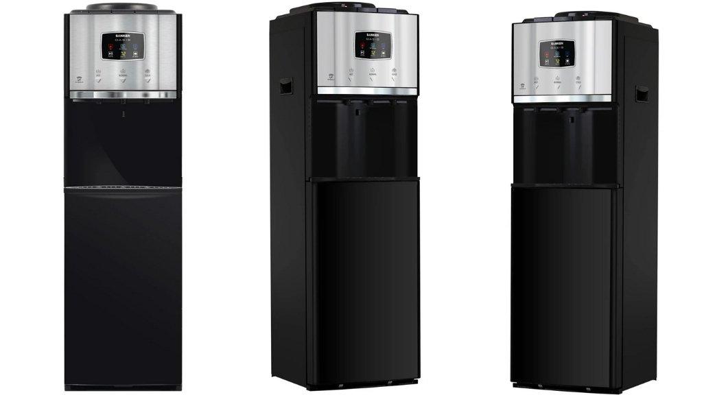 Sanken Dispenser Duo Galon Bawah Atas HWD-H230SS-BK Oasis Stainless Steel