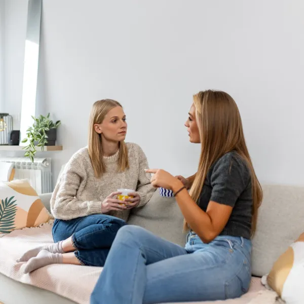 intelligent women having deep conversation