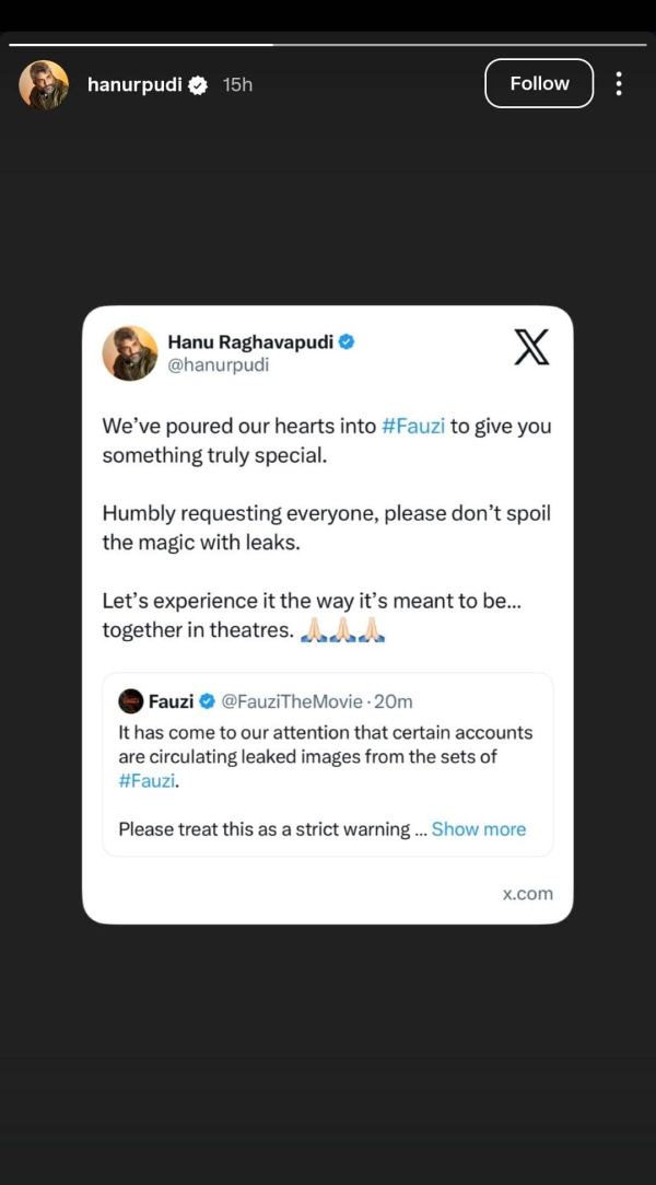 लीक्स से खराब न करें', प्रभास की 'फौजी' के सेट से लीक हुई फोटो, डायरेक्टर हनु राघवपुडी ने की फैंस से अपील