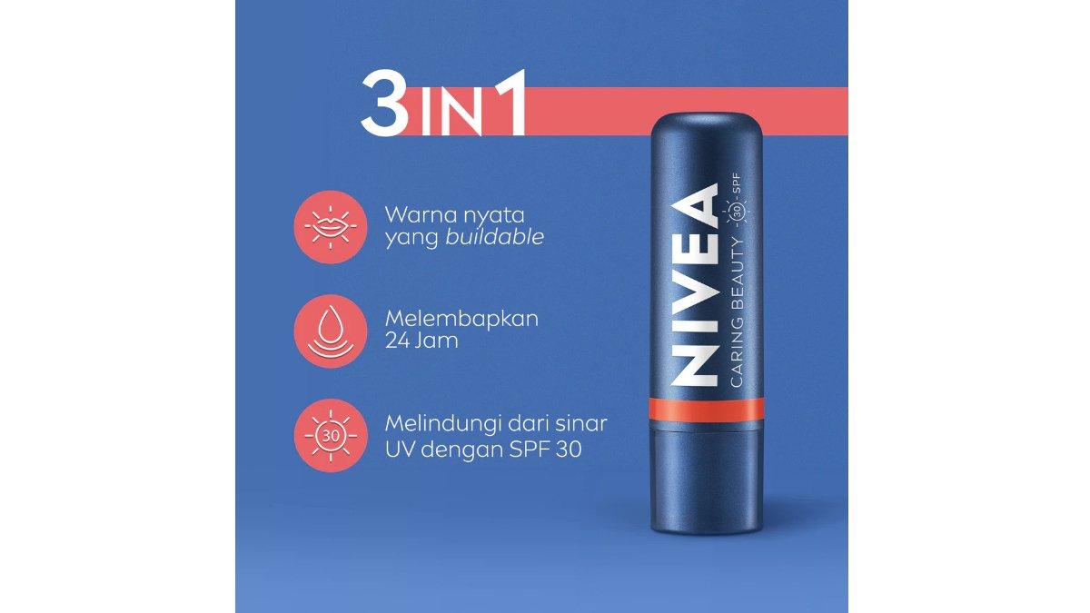 NIVEA Lip Balm Caring Color Coral 3 in 1 SPF 30