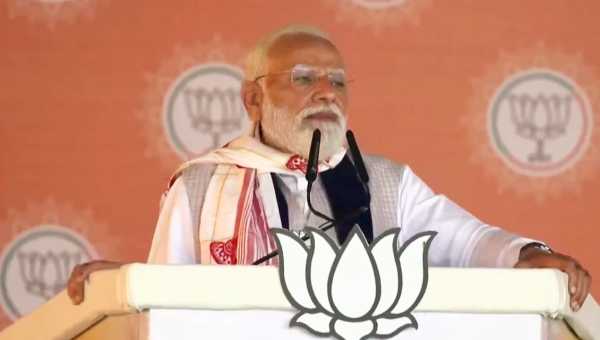 'Congress sang the same song whose tune was composed by Pakistan...', said PM Modi in Assam election rally.