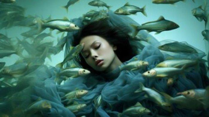 RAMALAN ZODIAK - Gambar hasil olahan ai menunjukkan ilustrasi zodiak Pisces, diunggah Senin (24/3/2025).