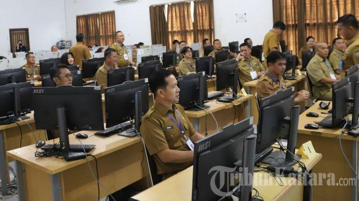 ASESMEN JPT PRATAMA - Pelaksanaan asesmen tes hari pertama lelang jabatan yang diikuti para calon pejabat Eselon II Pemerintah Kabupaten Malinau, di Balai Diklat Malinau, Kalimantan Utara, Senin (6/4/2026). Sebanyak delapan posisi Kepala OPD diperebutkan melalui seleksi terbuka guna mengisi kekosongan jabatan Pimpinan Tinggi Pratama.