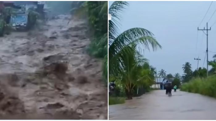 BANJIR BANDANG - Banjir bandang dan tanah longsor dilaporkan menerjang Kecamatan Lebong Utara, Lebong Tengah, dan Pinang Belapis di Kabupaten Lebong, Provinsi Bengkulu, Minggu malam, (5/4/2026).