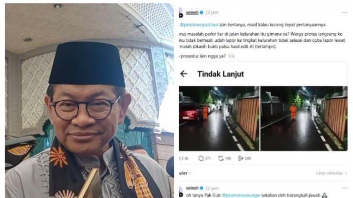 FOTO JAKI PAKAI AI - Perkara laporan parkir liar di aplikasi Jakarta Kini (JAKI) menggunakan rekayasa artificial intelligence (AI) membuat Gubernur DKI Jakarta Pramono Anung geram.