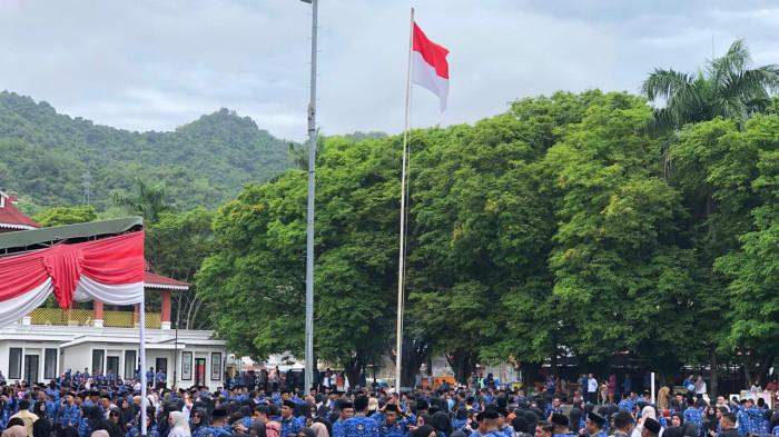 FOTO STOK -- Apel ASN Pemkot Gorontalo di Taruna Remaja. UNJUK RASA -- Sebanyak 7 ribu ASN Pemkot Gorontalo diinformasikan akan ikut unjuk rasa ke dua kantor BSG hari ini, Kamis (13/11/2025).