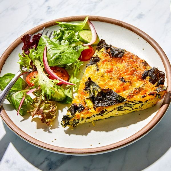 Cheddar & Kale Quiche Credit: Photographer / Antonis Achilleos, Prop Stylist / Kay Clarke, Food Stylist / Emily Nabors Hall