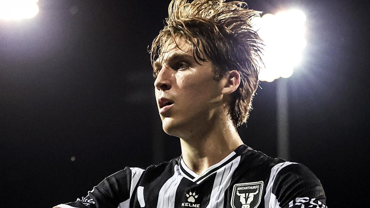 SELEBRASI - Potret selebrasi pemain keturunan Indonesia asal Australia yang santer bakal dinaturalisasi Timnas Indonesia.