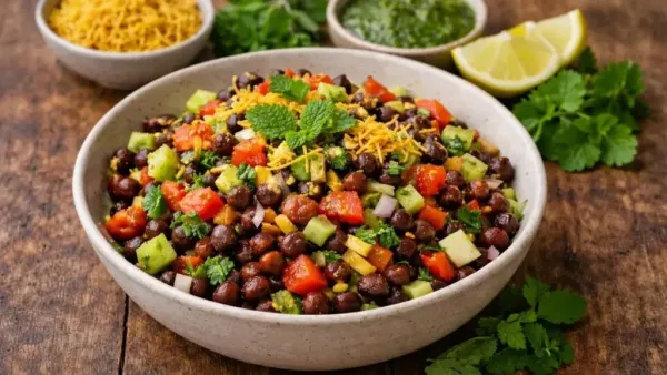 chana salad served in a bowl