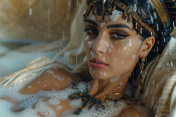 Milk bath in ancient beauty tips for soft, radiant skin