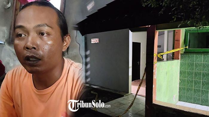 KELUARGA CURIGA - Kolase foto Maryono (kiri), ayah WAP, pelajar kelas VIII SMPN 2 Sumberlawang yang tewas diduga menjadi korban perkelahian di kamar mandi sekolah, saat ditemui TribunSolo.com, di rumah duka, Dukuh Gulan, Desa Jati, Kecamatan Sumberlawang, Kabupaten Sragen, Rabu (8/4/2026) dan kamar mandi sekolah SMPN 2 Sumberlawang yang menjadi TKP tewasnya WAP (kanan). Luka di wajah korban membuat keluarga curiga.