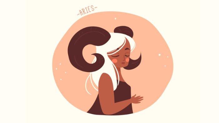 Ilustrasi zodiak Aries.