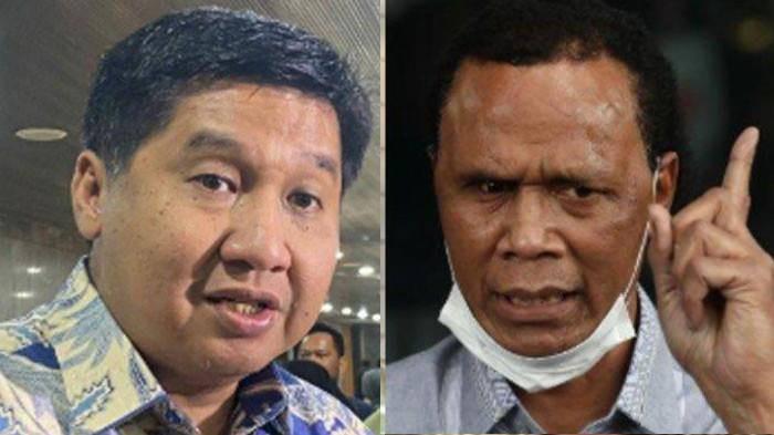 DEBAT - (kiri) Menteri PKP Maruarar Sirait, (kanan) Hercules pimpinan GRIB Jaya. Hercules debat dengan Maruarar karena lahan.