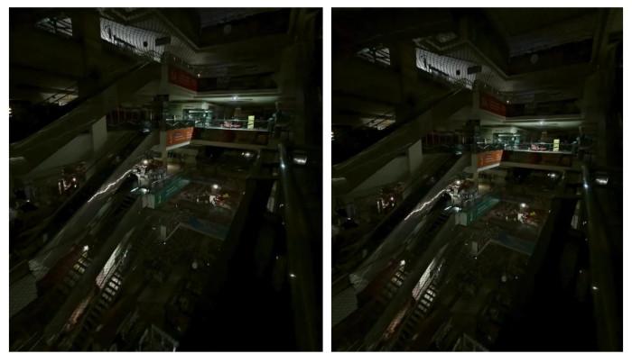 PADAM LISTRIK - Suasana keadaan di dalam Mall Blok M yang padam. 1111