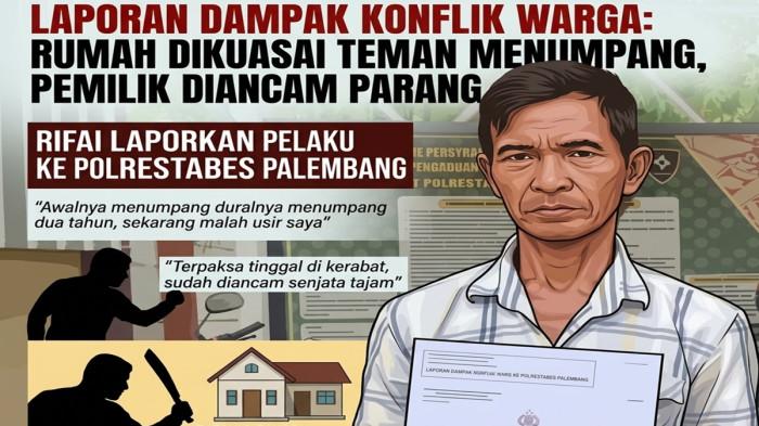 Ilustrasi :  KGS Rifai (53), warga Lorong Terusan 1 Kecamatan SU I Palembang terpaksa melapor ke Polrestabes Palembang lantaran dikejar dengan mengunakan parang oleh Terlapor Riduansyah (30), karena ternyata terlapor ini tidak terima diusir dari rumahnya.