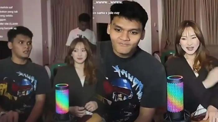 MUNCUL BERDUA - Kolase siaran live Jule dan Safrie Ramadhan (arsip 2025). Jule bongkar alasan lebih pilih Safrie ketimbang Daehoon hingga memilih untuk bercerai.