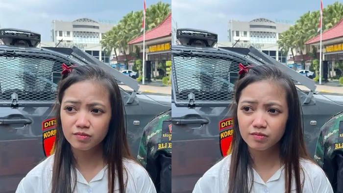 SUAMINYA PEREMPUAN - Intan Anggraeni (baju putih) saat melaporkan kasus pernikahannya ke Polresta Malang Kota pada Rabu (8/4/2026). Ia melaporkan suaminya yang diduga merupakan perempuan dari hasil pernikahannya yang baru terjadi pada Jumat (3/4/2026).
