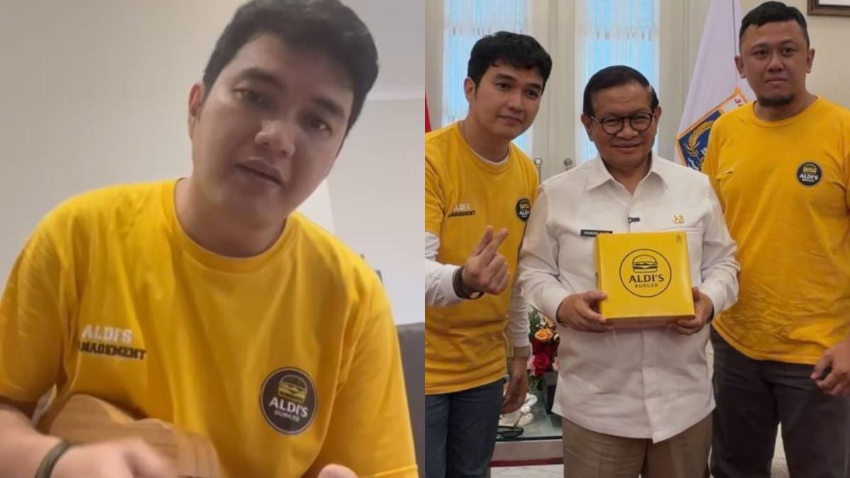 Momen Aldi Taher datangi Balai Kota Jakarta promosikan bisnis burgernya, disambut antusias Pramono Anung.