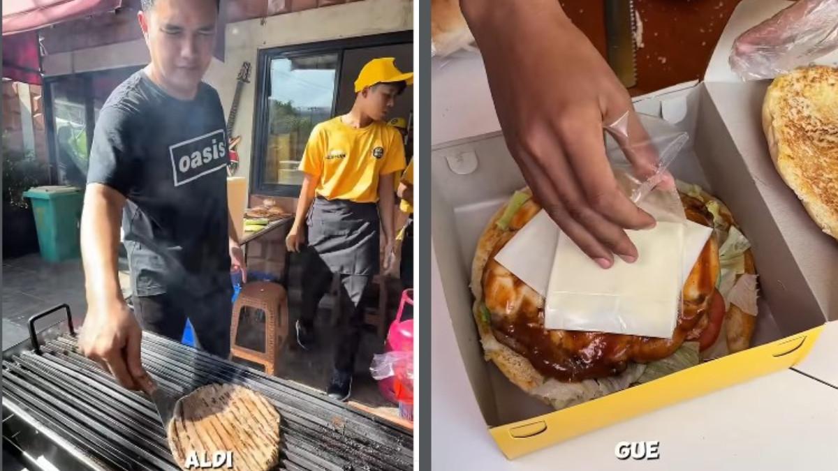 Aldi Taher ternyata sibuk jualan burger yang diberi nama Aldi's Burger. Antrean pembeli Aldi's Burger sampai disiram air oleh tetangga.