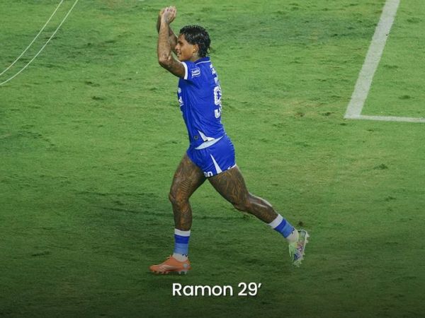 Selebrasi gol Ramon Tanque ke gawang Bali United dalam laga pekan ke-27 Super League, Minggu (12/4/2026).