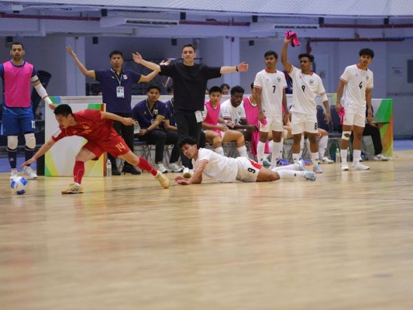 Suasana pertandingan antara Timnas Futsal Indonesia vs Thailand pada laga final ASEAN Futsal Championship 2026 di Nonthaburi Hall, Bangkok, pada Minggu (12/4/2026).