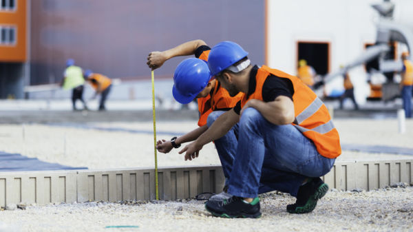 Measuring concrete on job site