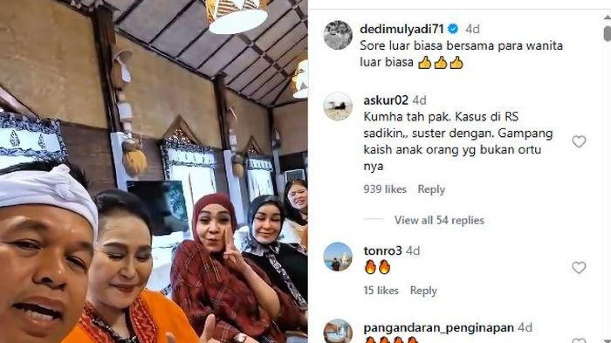 Dedi Mulyadi nongkrong bareng geng sosialita Rieta Amilia, sang gubernur langsung puji kecantikan ibunda Nagita Slavina.
