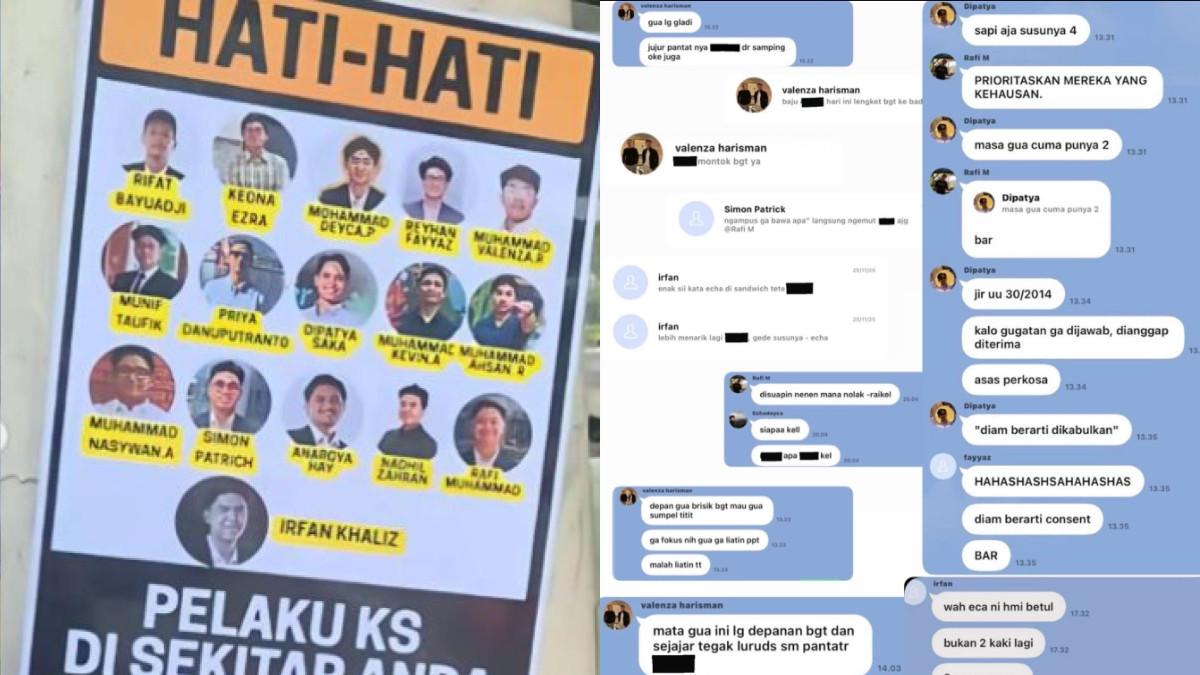 FH UI - isi chat grup WhatsApp 'Basecamp Puri Asih' yang berisi banyak mahasiswa FH UI