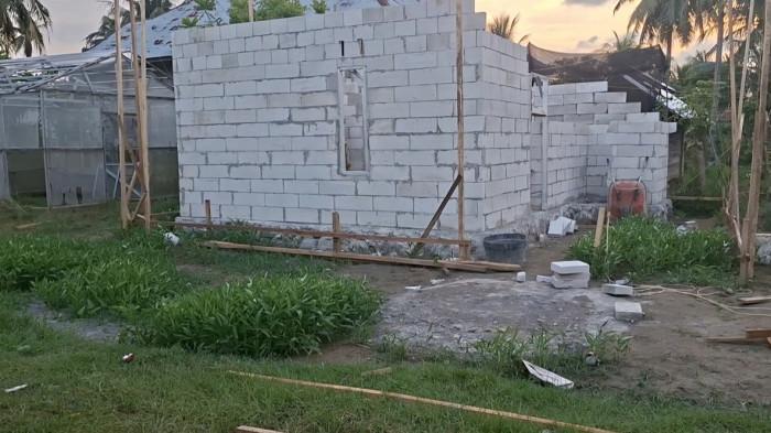HUNTAP - Rumah hunian tetap atau Huntap di Desa Bugeng, Kecamatan Jangka, kabupaten Bireuen hampir rampung dikerjakan BNPB.
