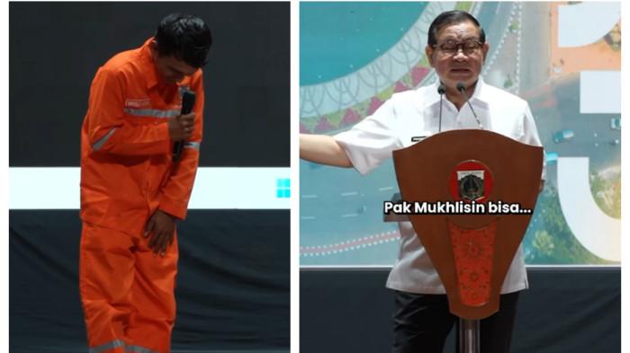DAPAT HADIAH UMRAH - Gubernur DKI Jakarta Pramono Anung menghadiahi Muklisin umrah ke Tanah Suci setelah aksinya rutin membagikan kondisi lingkungan sebelum dan sesudah dibersihkan olehnya viral di media sosial, Rabu (15/4/2026).